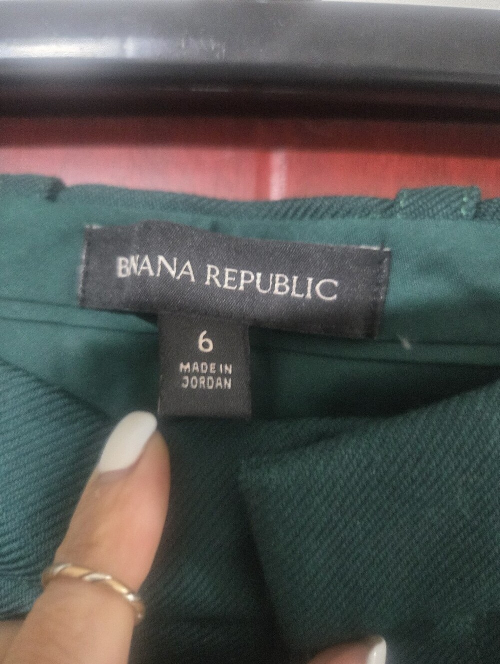 Banana Republic Lido Italian Wool Straight-Leg Pants Emerald Green - Picture 3 of 4